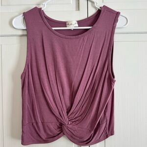 Gaze Mauve Kids Twist Front Tank Top